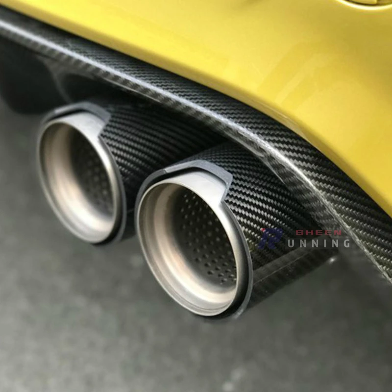 Carbon Fiber Exhaust Tips for BMW M-Color 63mm ID-90mm OD Muffler Pipe Tailpipe 