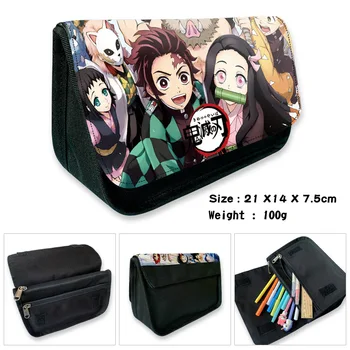 

Demon Slayer Anime Canvas Zipper Pencil Wallet Purse Bags Kimetsu no Yaiba For Boy Girl Students Bags Gift