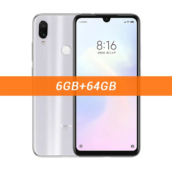 Мобильный телефон Xiaomi Redmi Note 7 с глобальной прошивкой, 4 Гб ОЗУ, 64 Гб ПЗУ, Восьмиядерный процессор Snapdragon 660, 4000 мАч, 6,3 дюйма, 2340x1080, камера 48 Мп+ 13 МП - Цвет: 6GB 64GB White