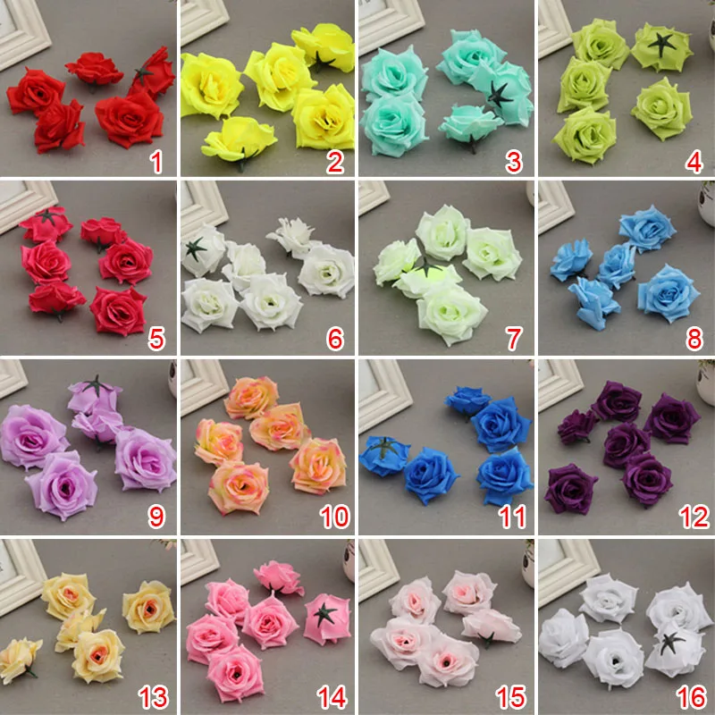 Hot Sale Fake Artificial Silk Rose Heads Flower Buds DIY Bouquet Home