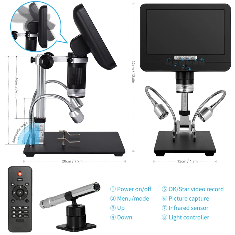 Andonstar USB Digital Microscope With Endoscope Binocular Lens AD206S