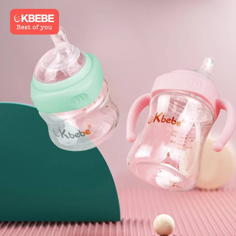 

2020 New 100/180ml Newborn Baby Bottle Glass Wide Caliber Drink Water To Prevent Flatulence Mini Small For 0-9M