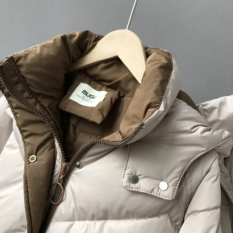 

Tao Sichuan Zhicongxi 2018 Winter High Cost Contrast Color Thick Mid-length Hooded Cotton-padded Clothes Cotton Coat 9085