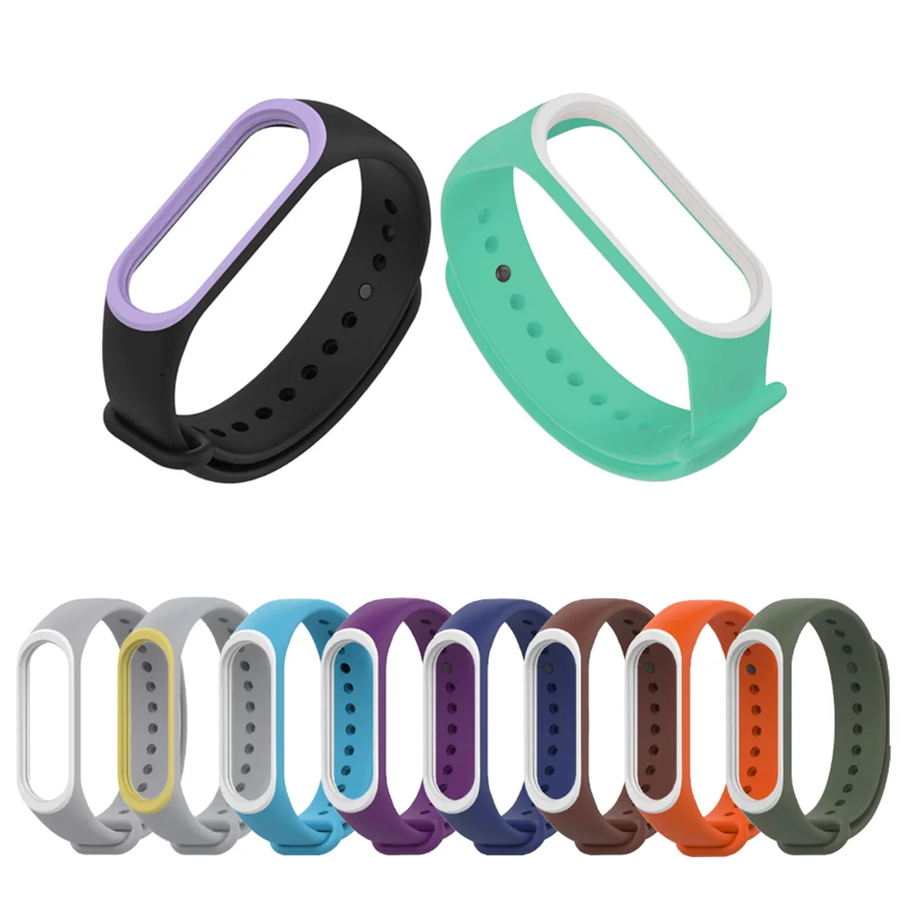 Спортивный Браслет Duoteng для MI Band 4 Xiaomi 3 сменный ремешок из ТПУ 2 цветных