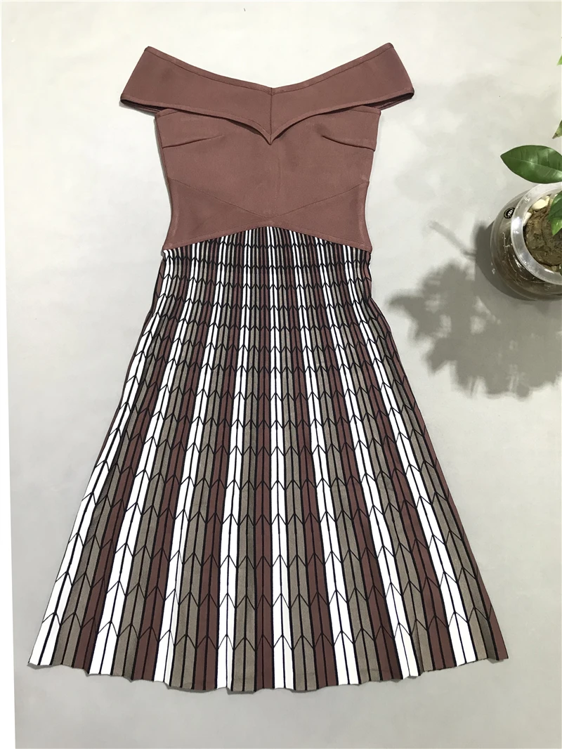 Новое Элегантное женское Бандажное платье с открытыми плечами Vestidos из вискозной ткани Плиссированное длинное платье знаменитостей платье для вечеринок подиума