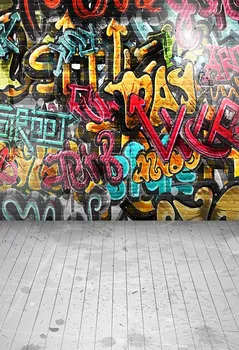 

Hip Hop music studio photo backdrop backgrounds vinyl graffiti art Photography Backdrop for Photo studio Props background LV-722