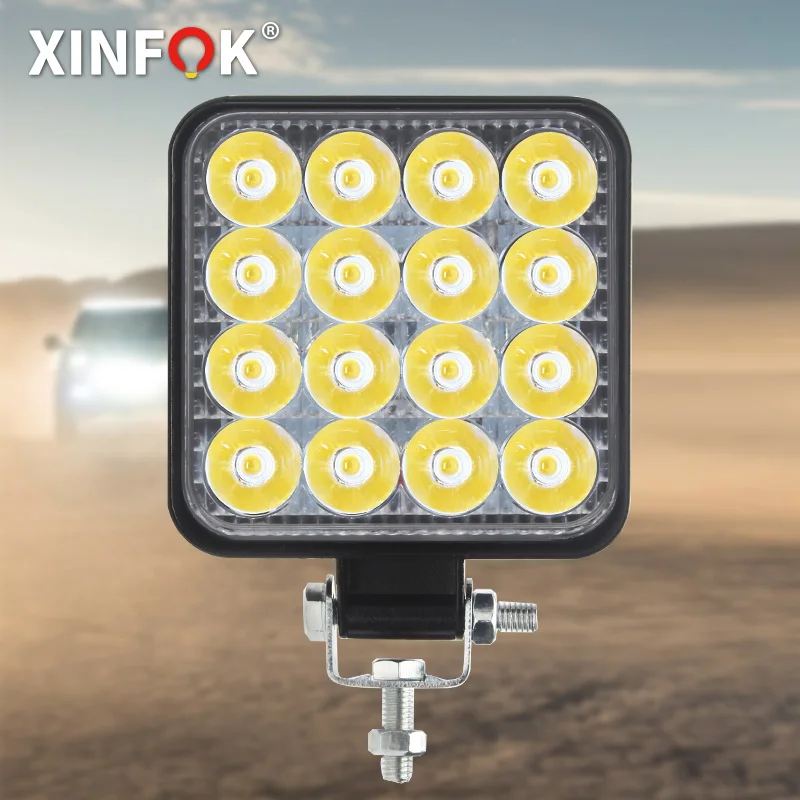 48W Car Work Lights Super Bright LED Spotlight for Car/Motorcycle/SUV/Truck/Forklift/Boat 6000K 12/24V Driving Fog Lamps