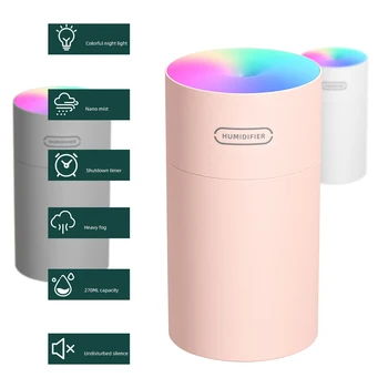 

Portable USB Humidifier Car Household Spray Air Purifier Mist Maker Diffuser Atomizer Colorful Night Lamp Aroma Humidificador