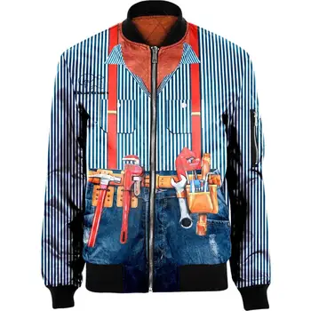 

Maintenance staff Repairman suit 3D Men's bomber jackets Hoodie Men Women New Fashion Zipper Hooded Long Sleeve Pullover Style