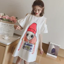 Camisetas Tumblr летняя Новинка забавная Милая Аппликация "Девочка" Работа Женская Корейская шик o-образным вырезом без бретелек рукав плюс размер футболки