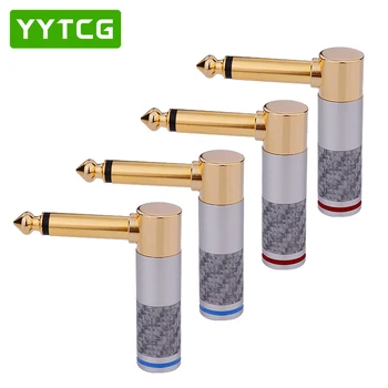 

YYTCG Gold-plated L type 6.35mm Mono elbow 90 degrees Microphone male plug 6.5 audio welding cable connector mixer,audio line