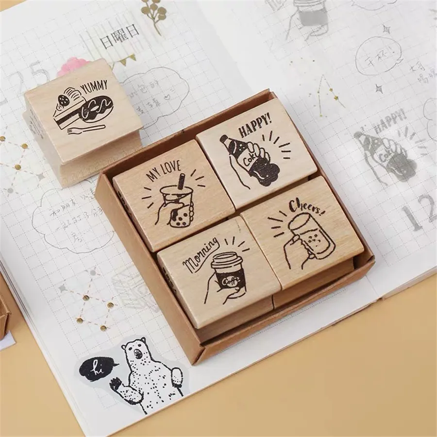 Новое поступление ретро счастливые маленькие вещи резиновый штамп для DIY скрапбукинга фотоальбом пуля журнал открытка изготовление деревянный штамп