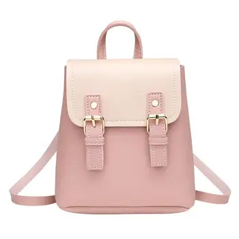 

Fashion Mini PU Leather Splicing Flap Bag Women Shoulder Bags Clasp Multi-Function Casual Backpack for Teenage Girls Mochila
