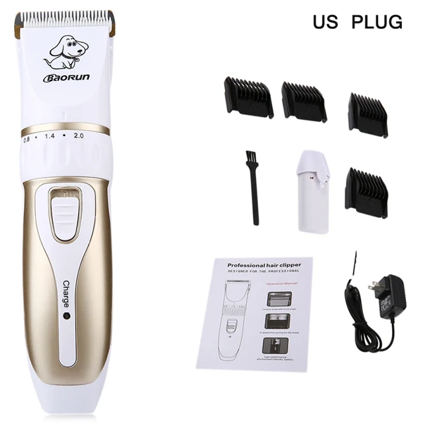 US PLUG Профессиональная электрическая машинка для стрижки собак, машинка для стрижки волос, машинка для стрижки домашних животных, кошек, собак, триммер для стрижки волос, бритва, набор, стрижка для домашних животных - Цвет: US PLUG