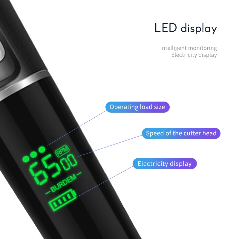 Rechargeable Hair Clipper LED Display Quick Charge Electric Trimmer Long Standby Hair Cutting Machi
