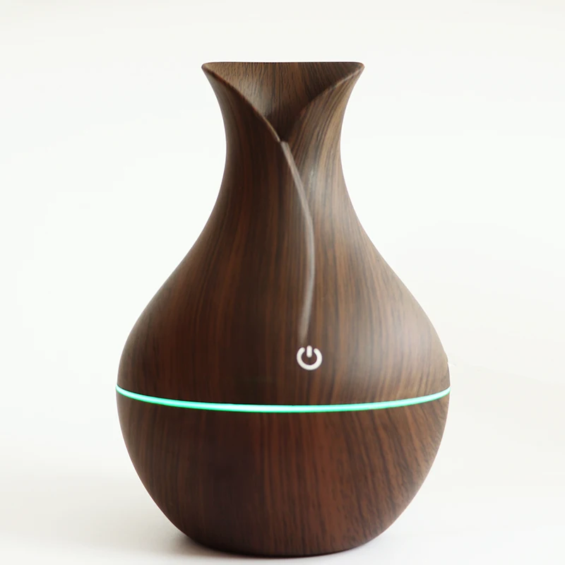130ml USB Electric Aroma Air Diffuser Wood Ultrasonic Air Humidifier Essential Oil Aromatherapy Cool Mist Maker for Home Car - Цвет: Dark Wood Grain