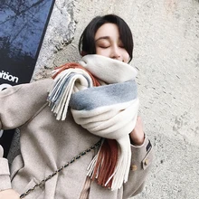 Женские однотонные кашемировые шарфы женские зимние кисточки плотные теплые Пашмина из мягкой ткани Шали Обертывания розовые черные женские вязаные шерстяные Длинные Женские однотонные кашемировые шарфы женские зимние кисточки плотные теплые Пашмина из мягкой ткани Шали Обертывания розовые черные женские вязаные шерстяные Длинные