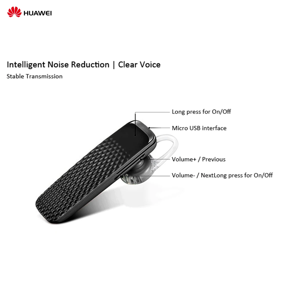 Гарнитура HUAWEI Colortooth AM04S с шумоподавлением, беспроводные наушники с Bluetooth 4,1, наушники с регулятором громкости, микрофон, наушники