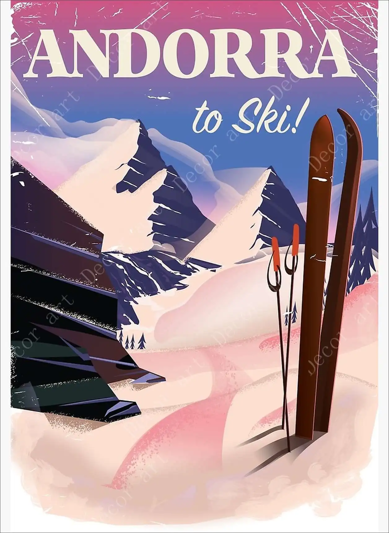 Ski Poland FRIDGE MAGNET travel poster 