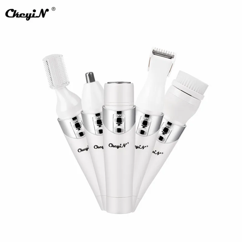 

5 in 1 Electric Epilator Lady Shaver Lipstick Shaver Face Nose Ear Hair Remover Painless Hair Removal Female Eyebrow Trimming