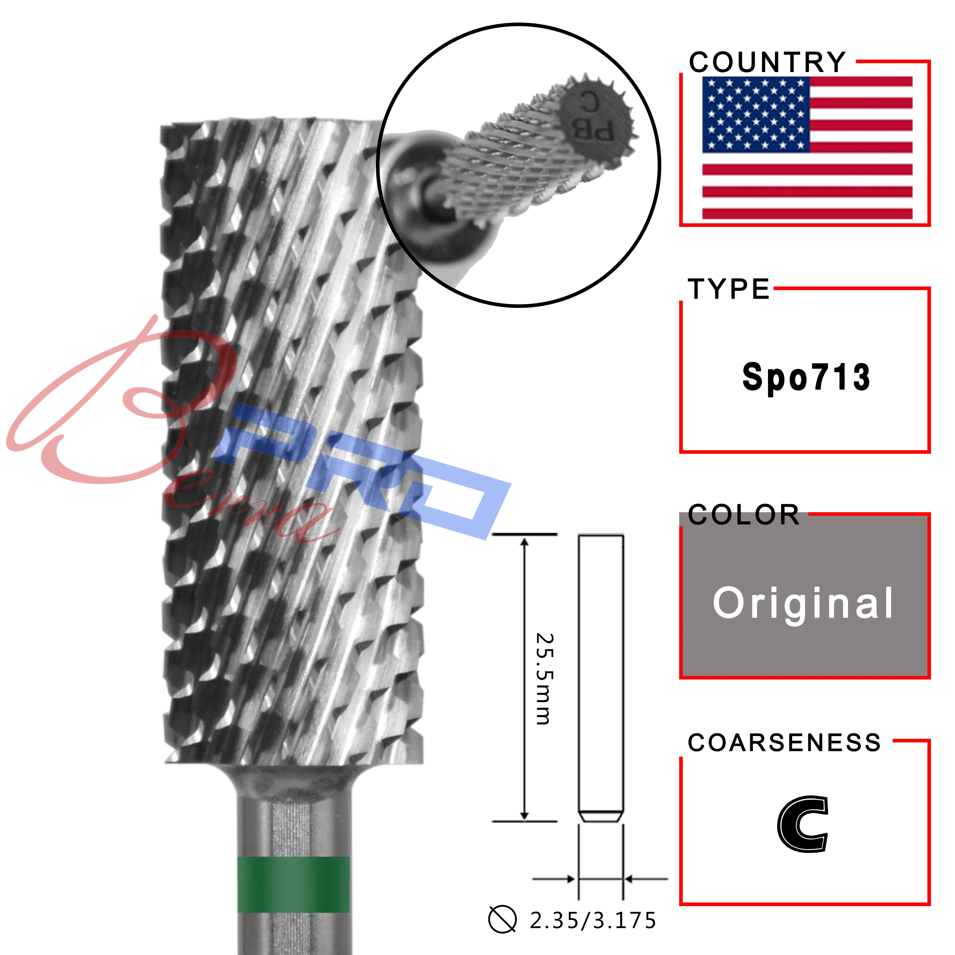 RolinStar 5,35 Kleines Schaft Original Stahl Hartmetall Maniküre Nagelbohrer Feile Zubehör Pediküre Drehen Grat – Detail 6