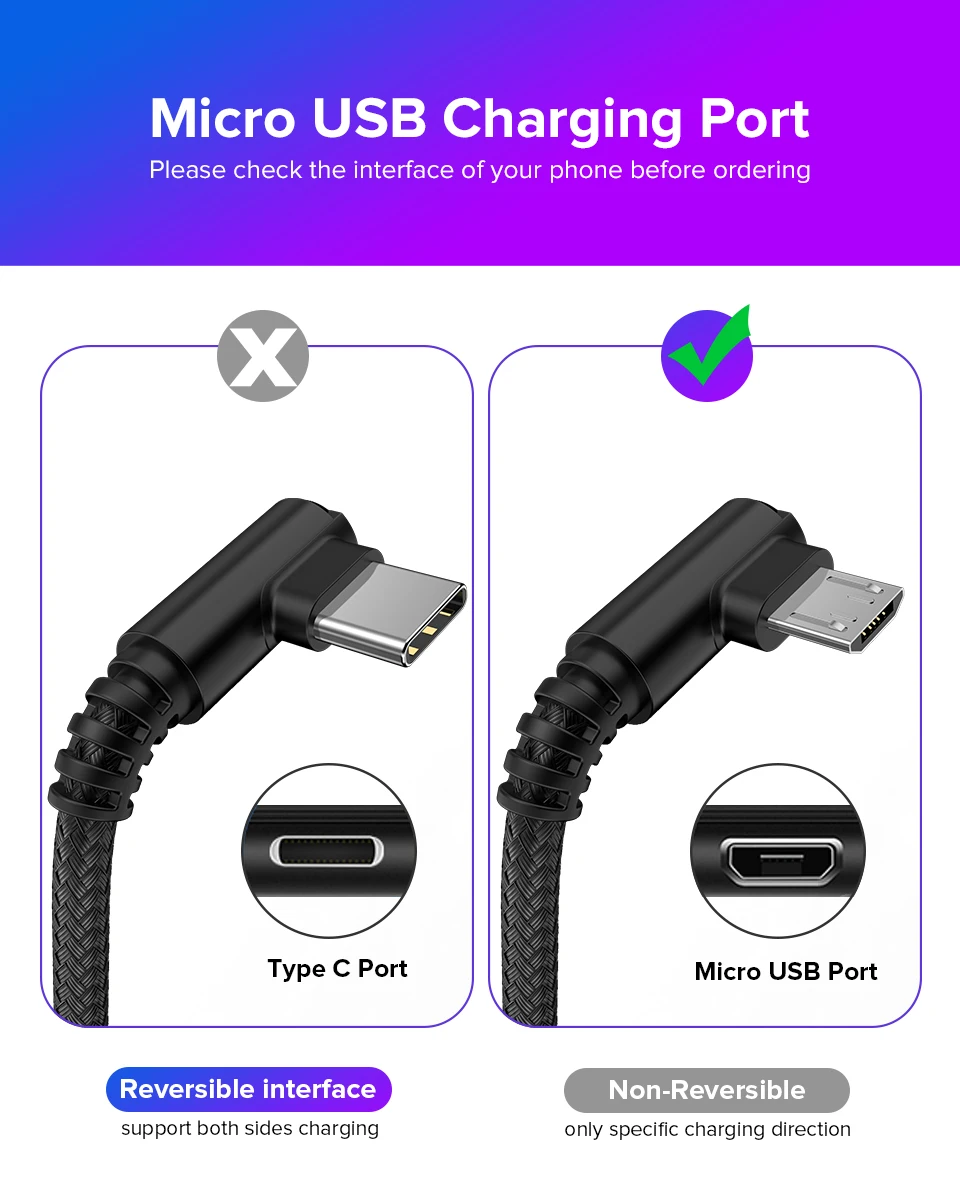 Venroii кабель Micro USB для быстрой зарядки 90 градусов игровой шнур провод для передачи данных для мобильного телефона для samsung Xiaomi Redmi Note 5 huawei Honor 8X