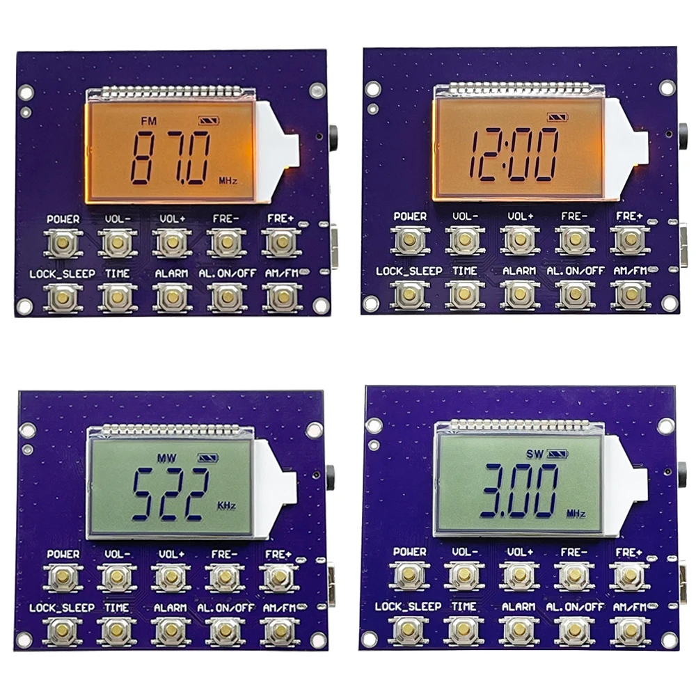 FM MW SW беспроводной радиоприемник Модуль 87-108 МГц 4 75-21 85 Цифровые Часы светодиодный
