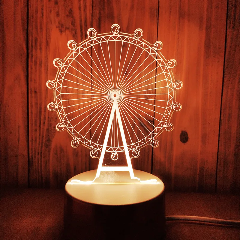 New exotic creative 3d night light Christmas gift bedside cute gift custom Amazon cross-border night light - Цвет: Monochrome warm
