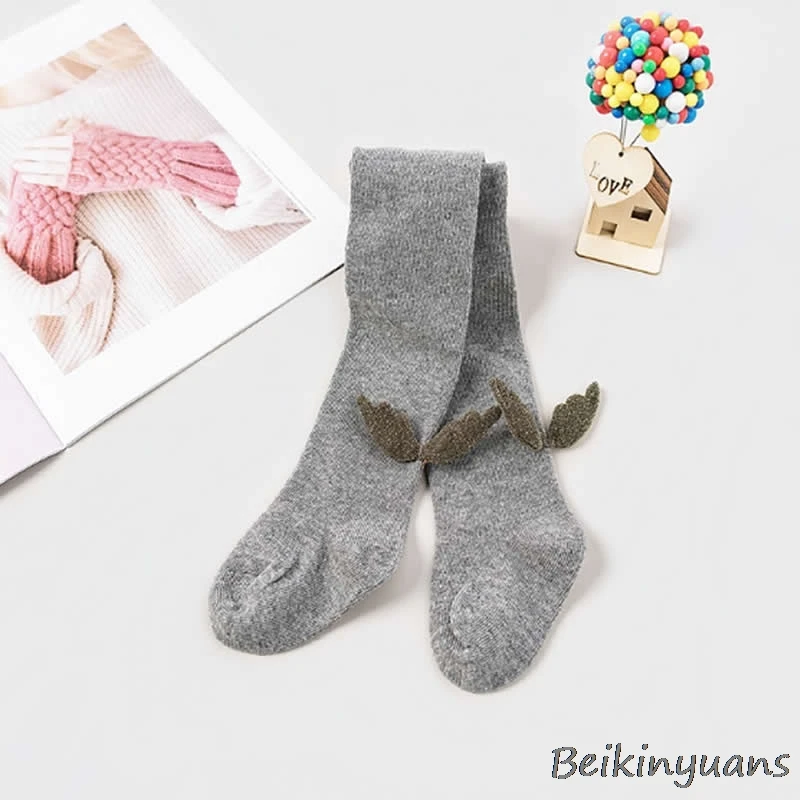 Gray wings Сезон весна-осень; хлопковые колготки с крыльями; детские колготки; милые колготки с крыльями для малышей; модные колготки для девочек - Цвет: Gray wings