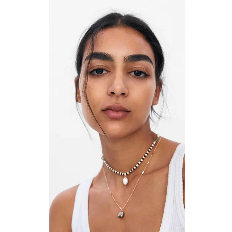 

Cross Border Europe And America Lazada Amazon Simple Za Sets of Chain Nation Seaside Vacation Style Necklace Shell Chain