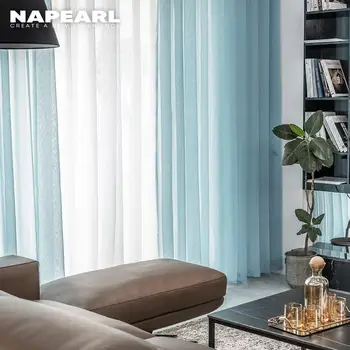 

NAPEARL Exports of High-End European-Style Screens Living Room Bedroom Balcony Floor-Linen Gauze Curtains Custom Solid Specials
