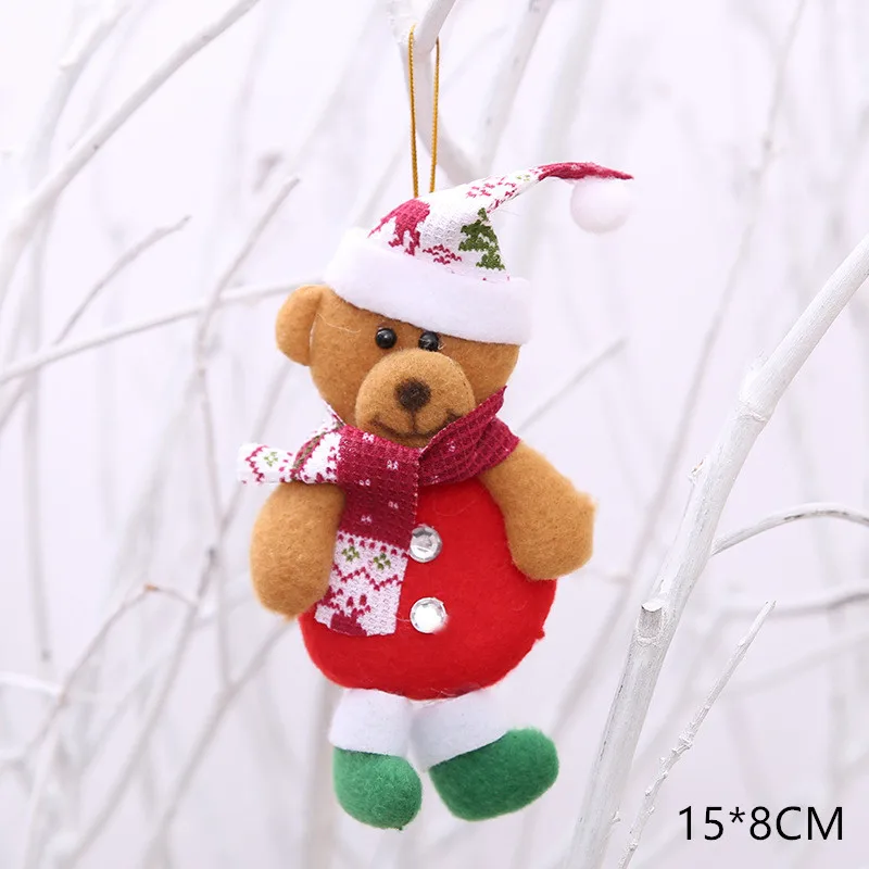 Bear Новинка года, милые рождественские куклы Санта-Клаус/Снеговик/Ангел, Noel, Рождественское украшение для дома, рождественский подарок для детей - Цвет: Bear