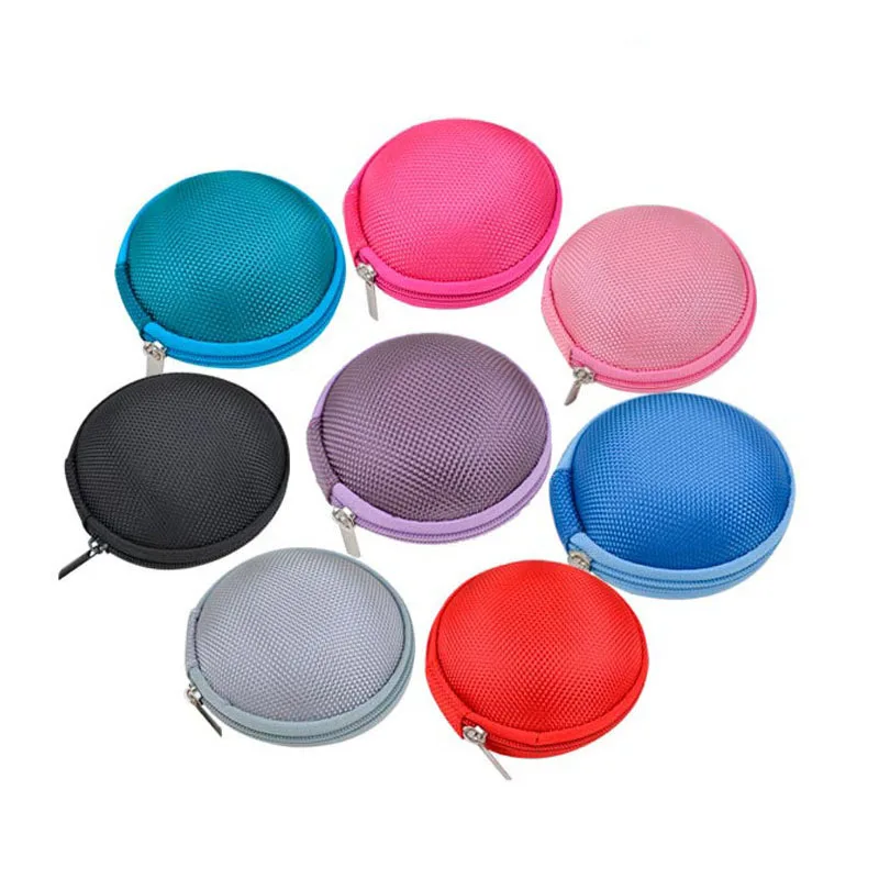 

DLYLDQH Headphone Storage Bag Anti-pressure Earplug EVA Box Data Cable Storage Box Color Small Round Package Headphones Case