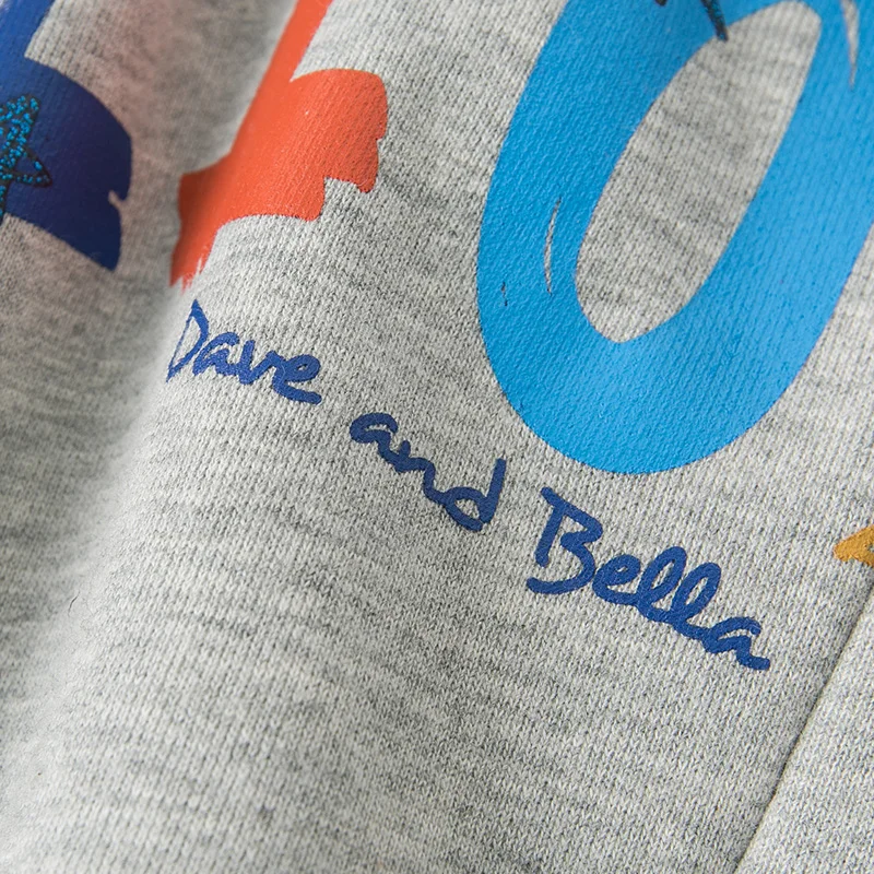 DBK10684 dave bella/Осенняя детская футболка для мальчиков футболка с капюшоном и длинными рукавами, пуловер с принтом для малышей, высокое качество
