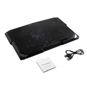 

Game Cooling Pad with Plastic Panel High Airflow 5 Fans Supports with Adjustable Bracket for Up to 15.6 inch Laptop