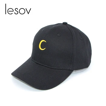 

Lesov Black Baseball Cap Women Men Embroidery Moon Pattern Hip Hop Snapback Caps Outdoor Casual Sport Cap Visor Sun Caps Gorra
