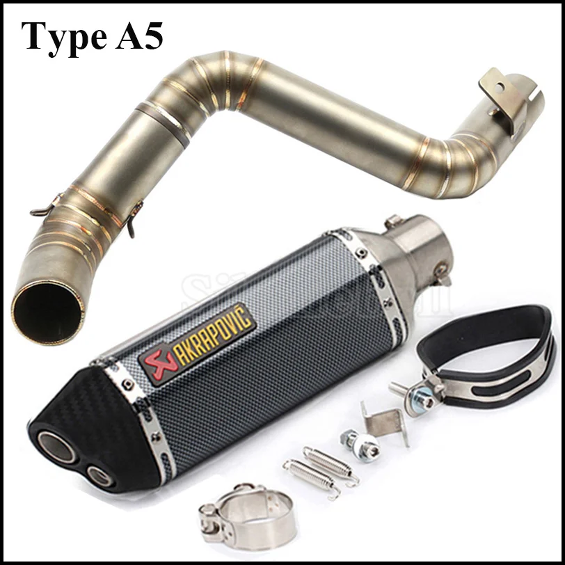 DUKE125 DUKE200 DUKE250 DUKE390 RC390 akrapovic выхлопная труба для мотоцикла без шнуровки полная система для KTM DUKE 125 200 250 390 - Цвет: Type A5