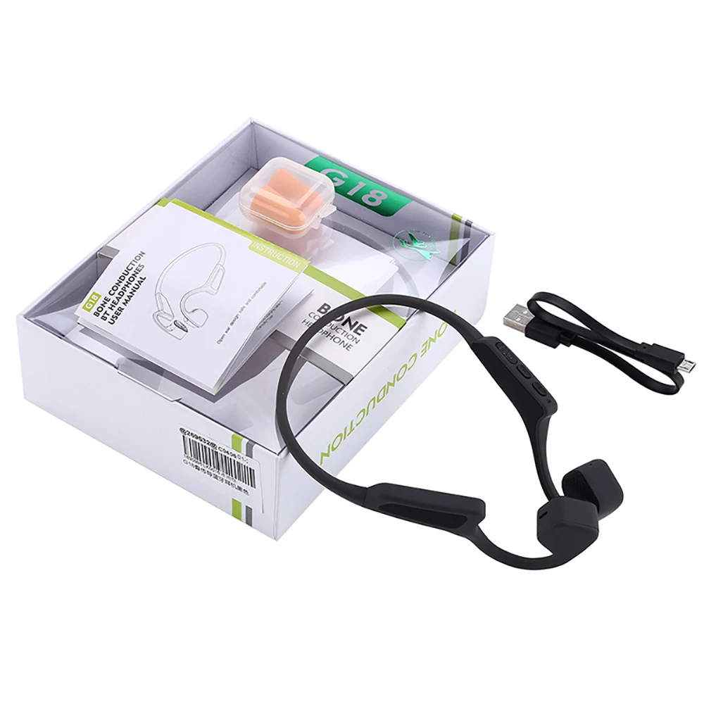 Bone Conduction Bluetooth Headset Wireless Headset with Microphone Bilateral Stereo HD Call Titanium Alloy Manufacturing USB 5.0