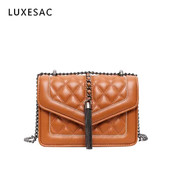 

Small Square Bag Black Quilted Bag with Fringe Women Crossbody Bag Sac Chain Luxury Handbags Women Bags Designer Shoulder Bolsa