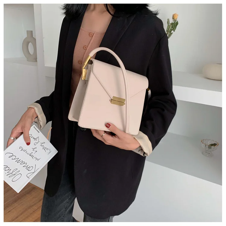uxury Brand Female Square Bag Fashion New High Quality PU Leather Women's Designer Handbag Lock Shoulder Messenger Bag