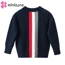 Детские повседневные свитера; сезон осень-зима; коллекция года; пуловер для мальчиков и девочек; вязаный свитер в полоску; детские топы с длинными рукавами; цвет серый, темно-синий