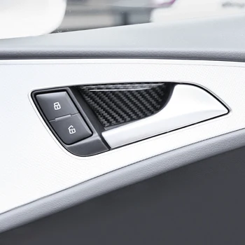 

Car Carbon Fiber Door Handle Panel Door Bowl Cover Trim For Audi A6 C7 A6L 2012 2013 2014 2015 2016