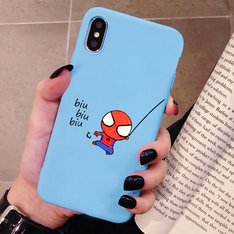 Чехол для телефона XiaoMi RedMi Note 8 7 6 5 K20 Pro Человек-паук Marvel матовый Силиконовый чехол s мягкая задняя крышка - Цвет: P1Blue