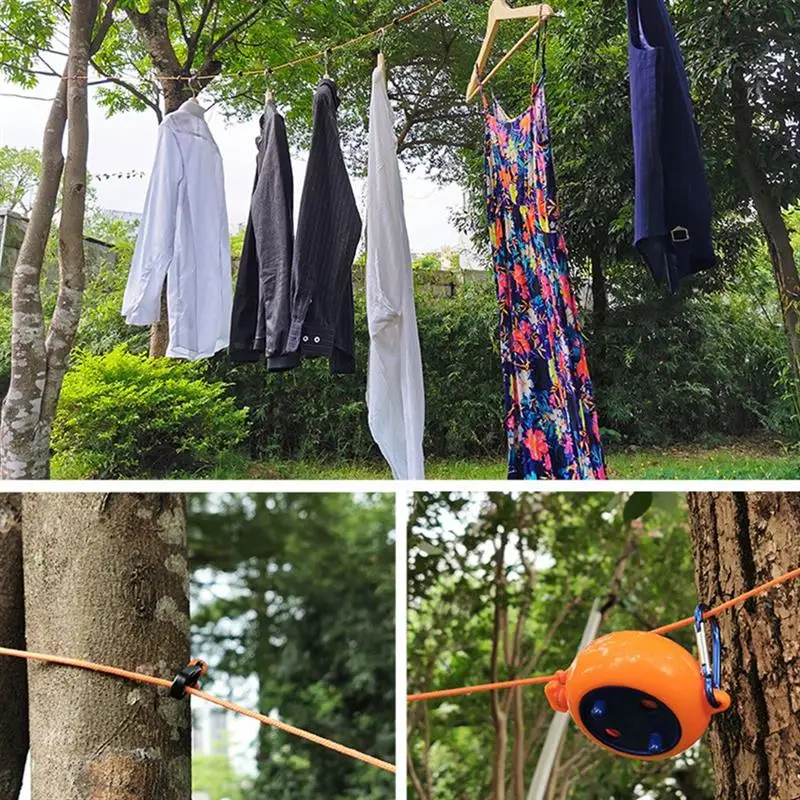 Clothesline Laundry Drying Rope Outdoor Clothes Line Windproof Anti-slip Retractable Cord for Hotel Camping images - 6