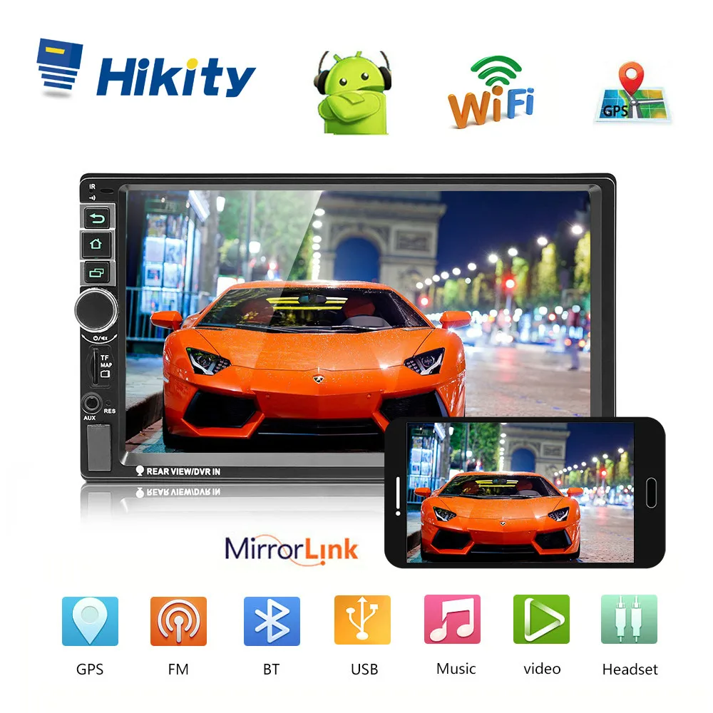 Hikity универсальное 2din автомобильное радио Android gps Bluetooth 8802 Авторадио Стерео Mirrorlink автомобильный мультимедийный плеер камера заднего вида