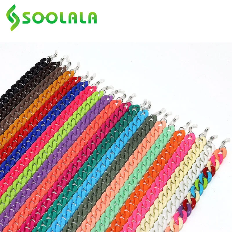 

SOOLALA Wide Acrylic Sunglasses Glasses Chains Reading Glasses Rope Hanging Neck Cord Holder Chain String Eyeglasses Strap
