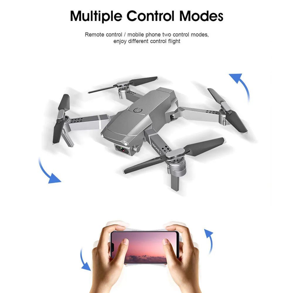 E68 WIFI FPV Mini Drone with Wide Angle HD 4K 1080P 720P Camera Height Hold Mode RC Foldable Quadcopter Drone Aircraft