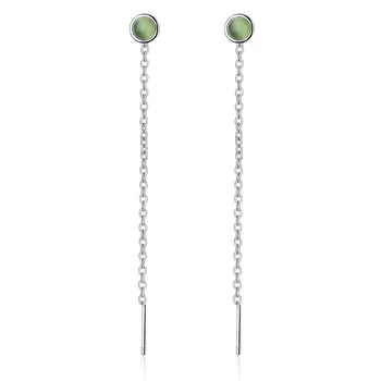 

925 Sterling Silver Tassel Long Opal Drop Earrings For Women Girls Valentine's Day Gift Sterling-silver-jewelry EH904