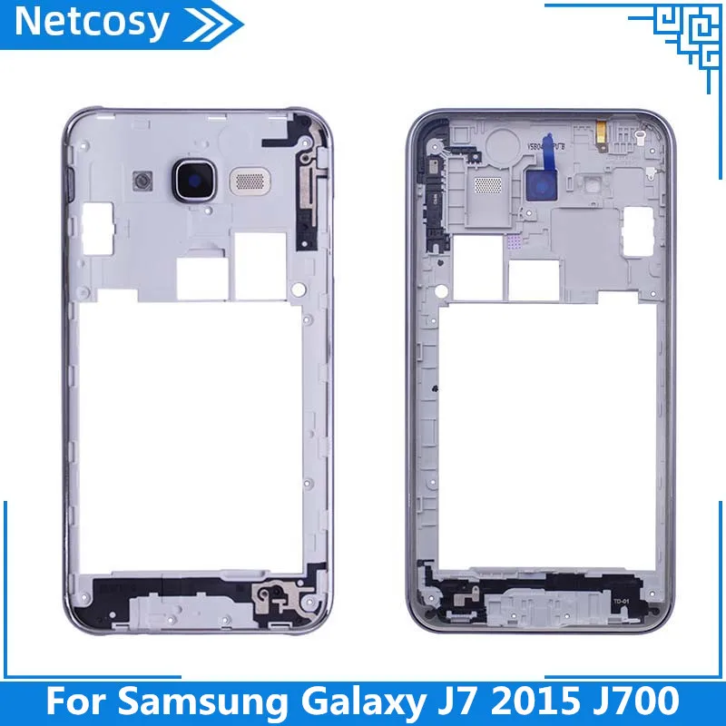 Netcosy для samsung Galaxy J7 J700 Ремонт Запчасти Замена серебро Средняя рамка Корпус ремонт повреждения