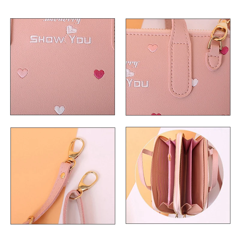Маленькие милые сумки на плечо женская сумка с вышивкой сердце универсальная сумка через плечо женская сумка из искусственной кожи женская сумка-мессенджер для девочек